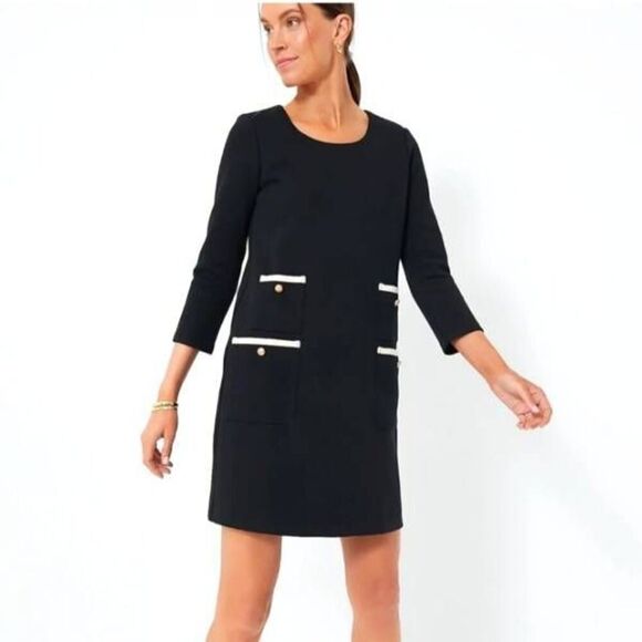Tuckernuck Black Francoise Mod Mini Dress In Black Sz M - Picture 1 of 5